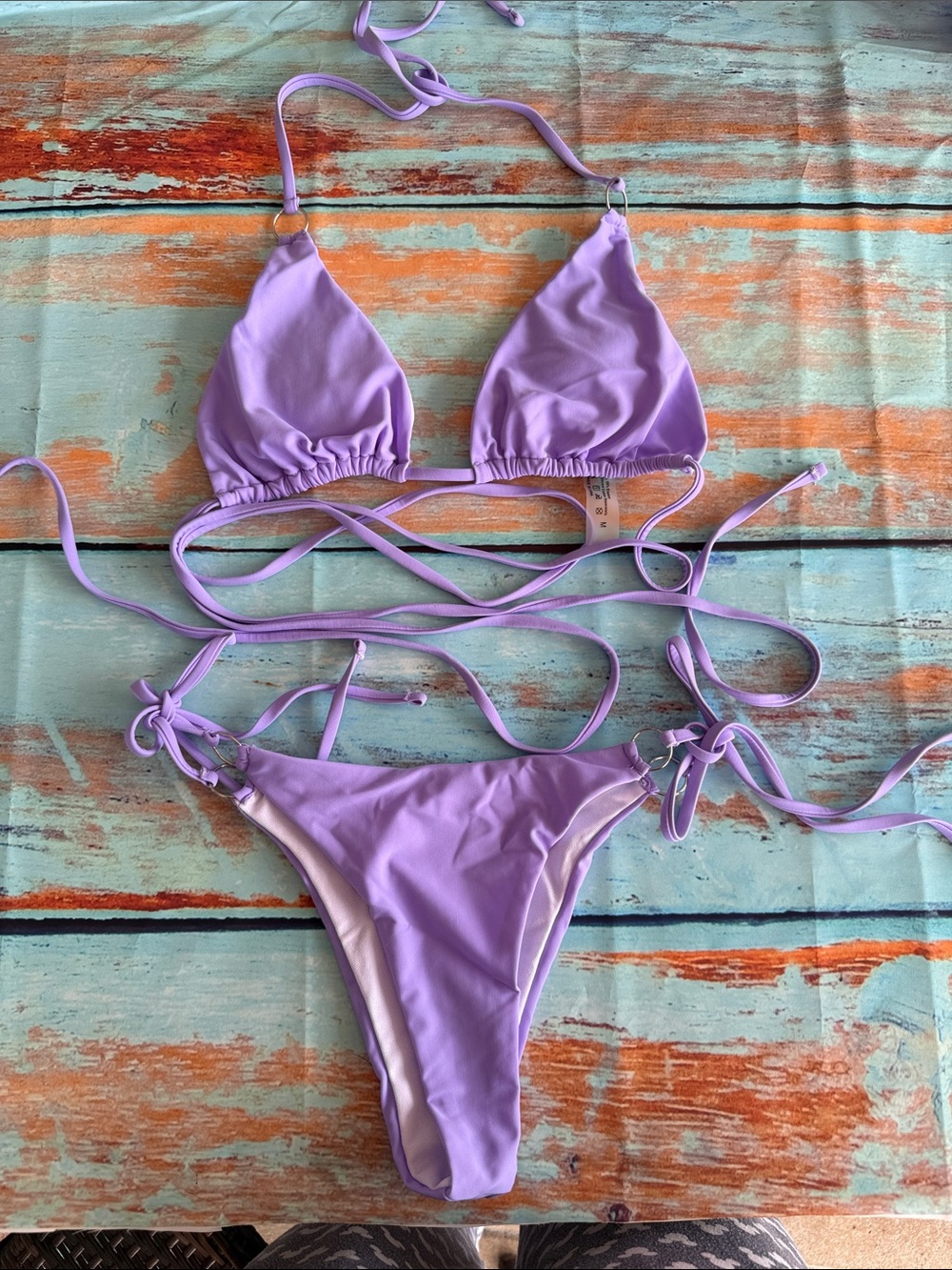 Triangle Lilac Tie Bikini